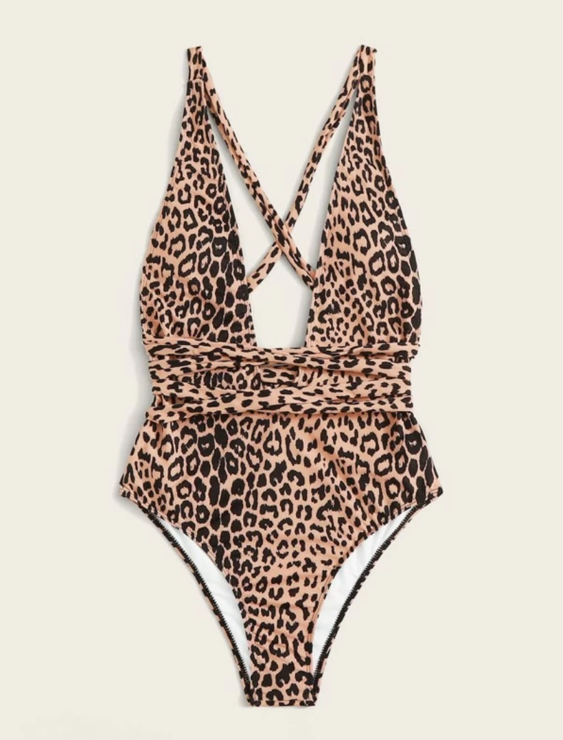 SHEIN Leopard Criss Cross One Piece Swimsuit 10 €