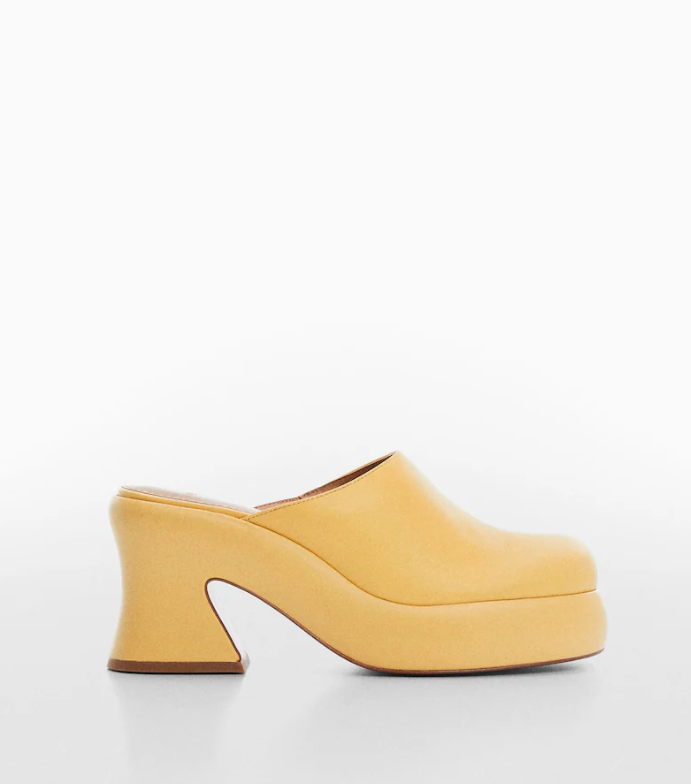 Mango Block-heel leather clogs 32 995 Ft