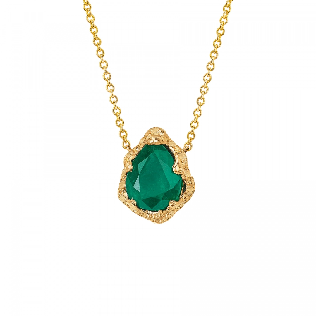 Lohan Hollowell Baby Queen Water Drop Emerald Solitaire Necklace 4149 €